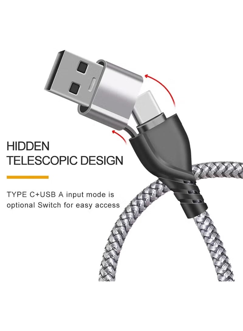 X-level Multi Charger Cable, USB A/USB C 5 in 1 Fast Charging Cord Nylon Braided with iP Micro USB Type C Connector for Phone 16 Pro Max,Samsung Galaxy 25 Ultra,Android Samsung Galaxy Huawei Xiaomi PS5-1.2M - Image 4