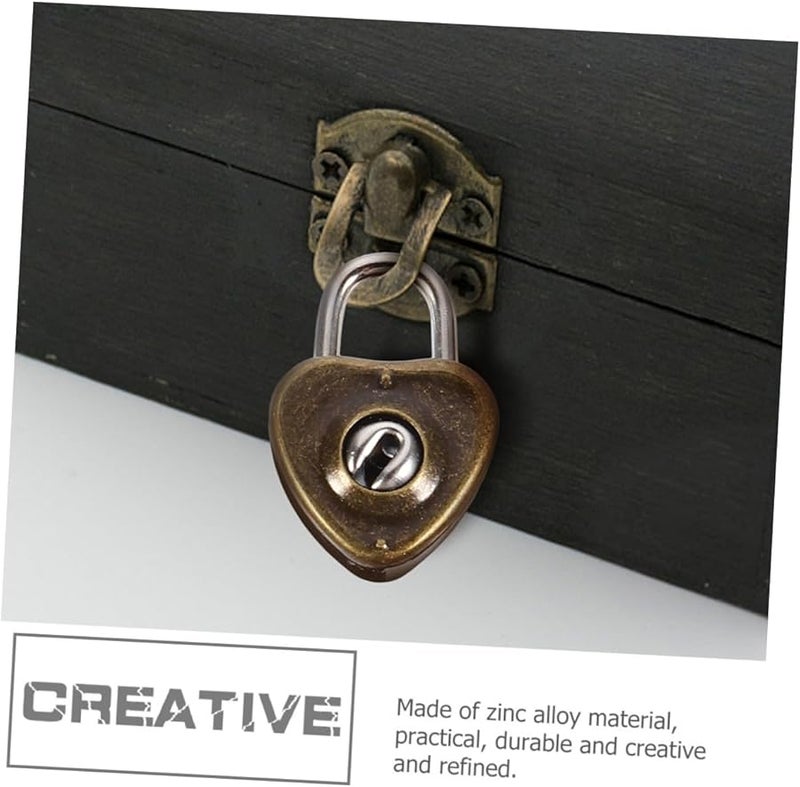 Antique Heart Padlocks 25pcs Coffee 3X2 1CM Retro Locks for Suitcase Jewelry Box Storage - Image 5