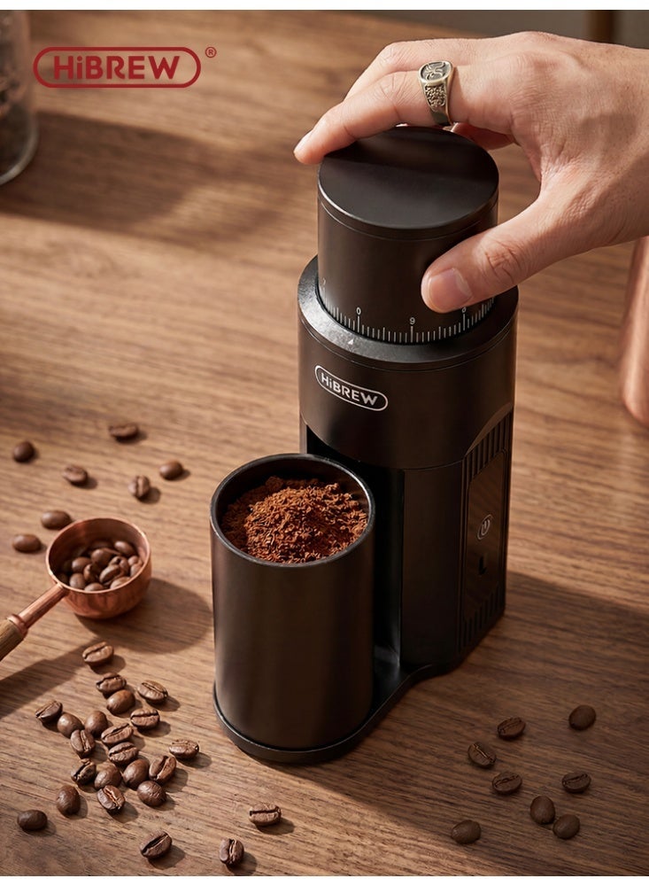 Hibrew Mini Portable Electric Coffee Grinder, Type-C Fast Charging 2600mAh Battery, 420 Stainless Steel 6-Star Conical Burr, 100-Step Stepless Adjustable, Full Aluminum Alloy Body, Quiet Operation G5-mini - Image 2