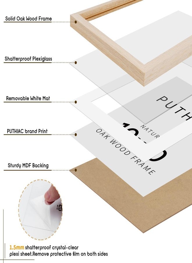 puthiac 10x10 Oak Wood Picture Frame - Minimalist 10x10 Poster Frame, 10"x10" Frame Wood, Natural Solid Wooden Picture Frames for Wall Art Photo and Prints(1 Pack, Beige) - Image 2