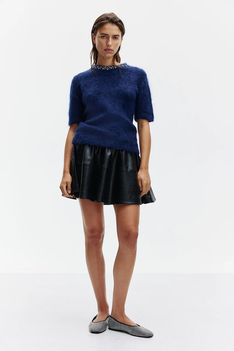 H&M Embellished Mohair-Blend Top