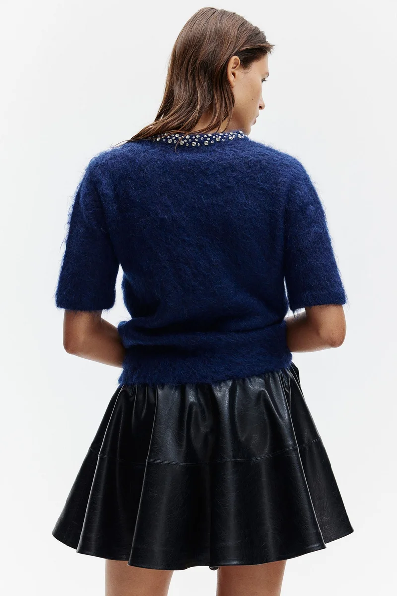 H&M Embellished Mohair-Blend Top