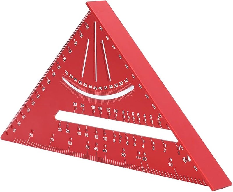 Red Aluminum Ruler Clear Accurate Scales 30 45 60 90 Degree Right Angle Tool For Woodworking - Image 3
