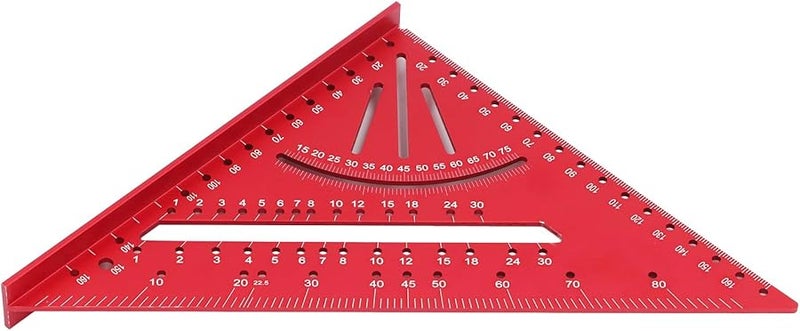 Red Aluminum Ruler Clear Accurate Scales 30 45 60 90 Degree Right Angle Tool For Woodworking - Image 5
