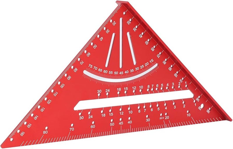 Red Aluminum Ruler Clear Accurate Scales 30 45 60 90 Degree Right Angle Tool For Woodworking - Image 4