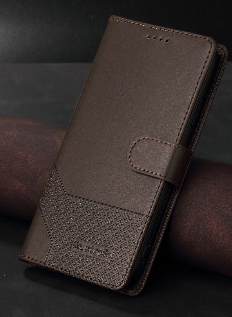 Suteni Flip Cover Leather Protective Hidden Card Slots Phone Case for iPhone - Image 1