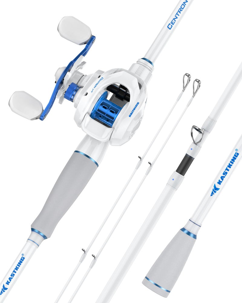 KastKing Centron Lite Travel Baitcasting Fishing Rod and Reel, 6'0" M Left Handed Reel Spinning - Image 1