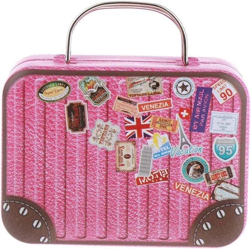 klarako Miniature Vintage Suitcase Luggage Box for 1:6 Dollhouse Decor, 1/6 BJD Dolls Accessories  C, 7.2x5.7x.3.5cm - Image 2