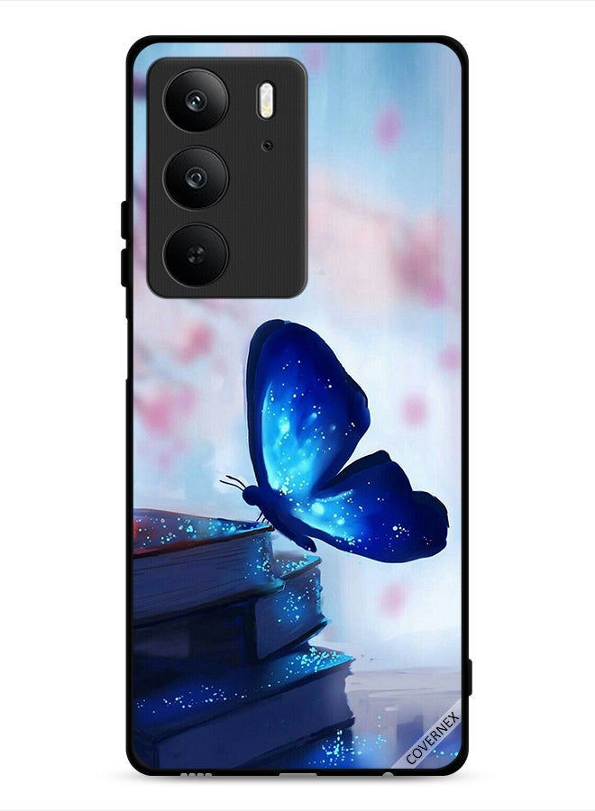 Covernex غطاء حماية لهاتف Realme C75 4G بتصميم فراشة جالسة على كتب - Image 1
