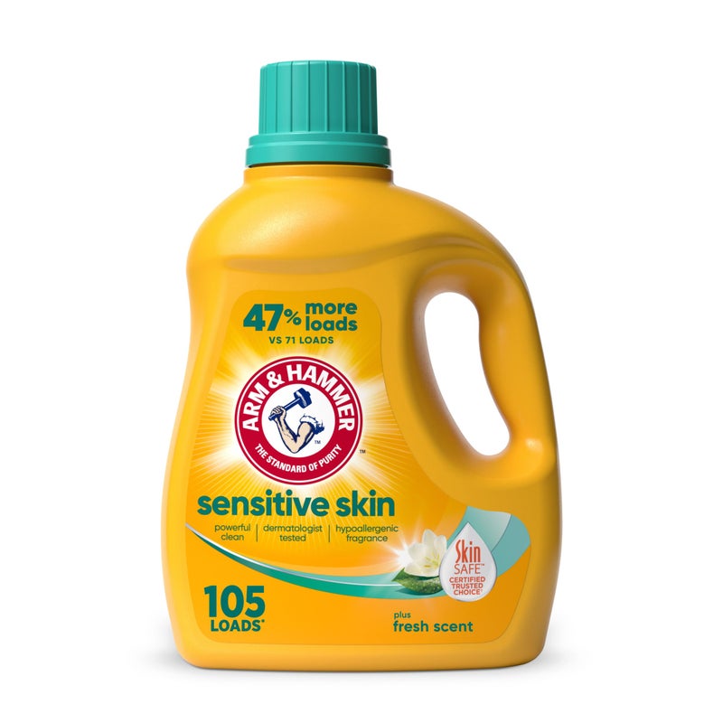 Arm & Hammer منظف غسيل سائل ARM HAMMER للبشرة الحساسة برائحة منعشة 105 أونصة سائلة 105 غسلات