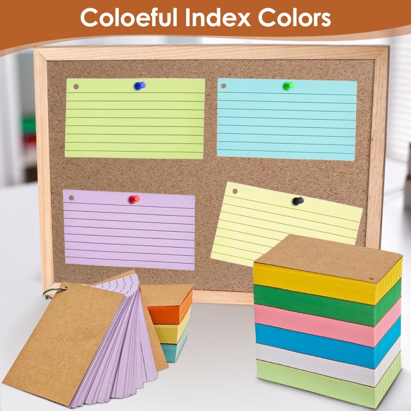 Beieverluck 2000 PCS Index Cards 3x5 Inches Colored Flash Cards with Ring Lined Flashcards Ruled Index Cards Notecards Study Cards Note Cards for Studying Learning School College, 10 Colors - Image 5