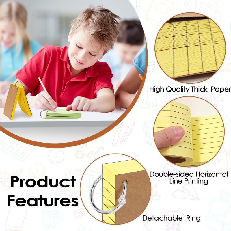 Beieverluck 2000 PCS Index Cards 3x5 Inches Colored Flash Cards with Ring Lined Flashcards Ruled Index Cards Notecards Study Cards Note Cards for Studying Learning School College, 10 Colors - Image 3