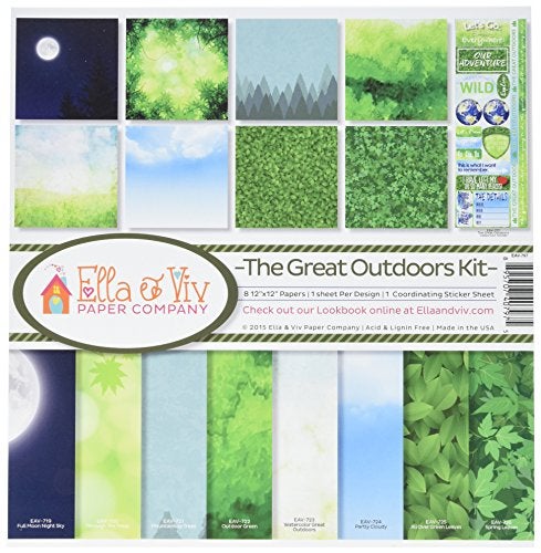 Reminisce EAV797 The Great Outdoors Scrapbook Collection Kit 12 x 12 Inch