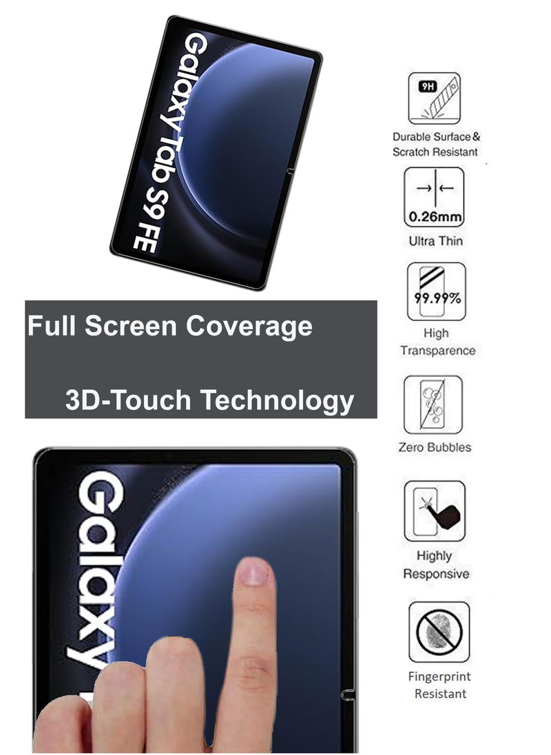 NAFCO - Samsung Galaxy Tab S9Fe 10.9 inch Tempered Glass Screen Protector – High Transparency, Delicate Touch, Anti-Explosion, Smooth Arc Edges, Easy Installation, Screen Protector for Samsung Galaxy Tab S9Fe 10.9 inch - Image 1