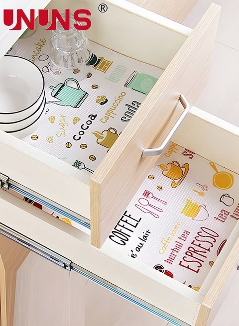 2-Rolls Non-Adhesive Printing Cabinet Mat,Washable Non-Slip Kitchen Mats For Placemat And Cupboard Cabinet Shelf Liners,30cmx300cmx2