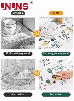 UNUNS 2-Rolls Non-Adhesive Printing Cabinet Mat,Washable Non-Slip Kitchen Mats For Placemat And Cupboard Cabinet Shelf Liners,30cmx300cmx2  - Image 4