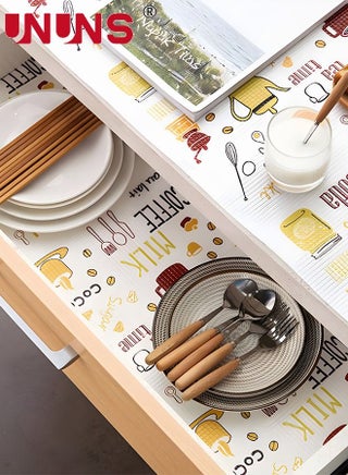 2-Rolls Non-Adhesive Printing Cabinet Mat,Washable Non-Slip Kitchen Mats For Placemat And Cupboard Cabinet Shelf Liners,30cmx300cmx2 - view 2