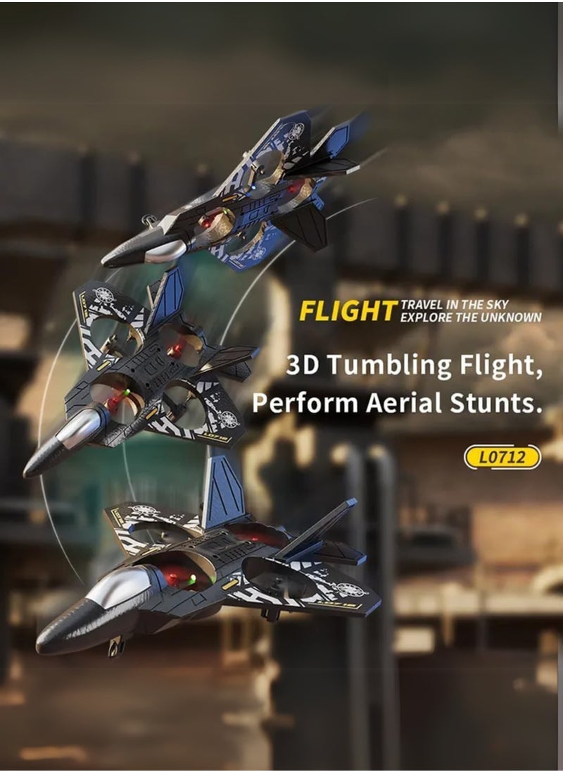 RC Jet Fighter Toy Drone L0712 – Remote Control Airplane Toy with LED Lights & USB Charging | High-Speed RC Plane Toy for Kids & Adults | Easy to Fly, Durable, and Fun for All Ages  - Image 2