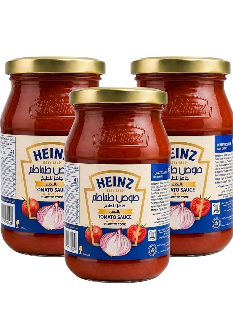 Heinz Ready Tomato Sauce with Onion - 340g (3-Pack) - Image 1