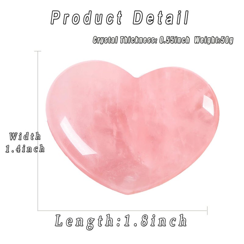 MAIBAOTA 45 mm Rose Quartz Crystals Valentine's Day Crystals Gifts for Her Women Large Heart Stone Healing Natural Reiki Gemstone Polished Heart Shaped Rocks Meditation - Image 5