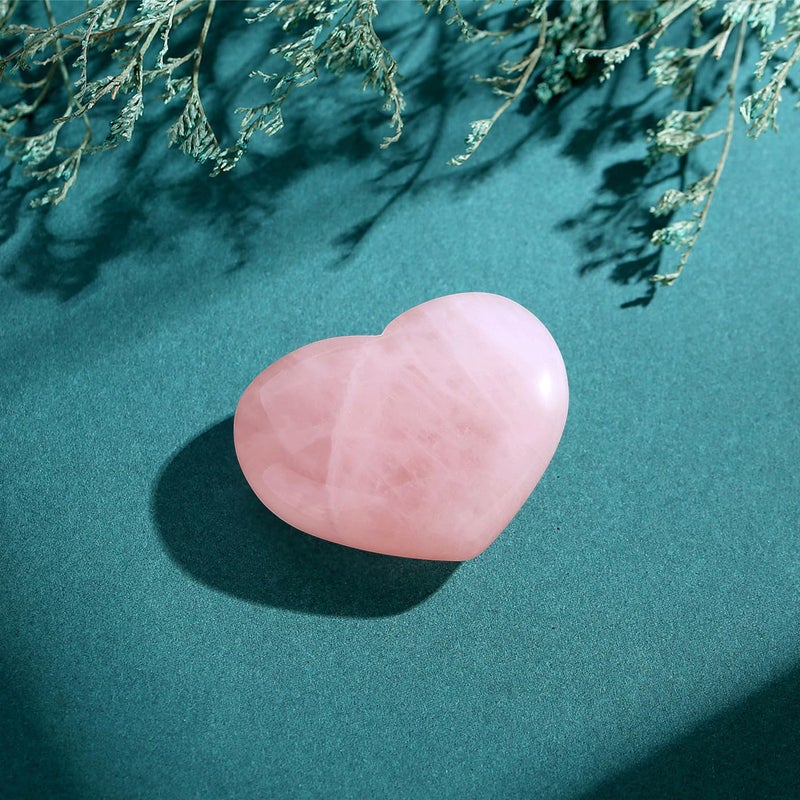 MAIBAOTA 45 mm Rose Quartz Crystals Valentine's Day Crystals Gifts for Her Women Large Heart Stone Healing Natural Reiki Gemstone Polished Heart Shaped Rocks Meditation - Image 3