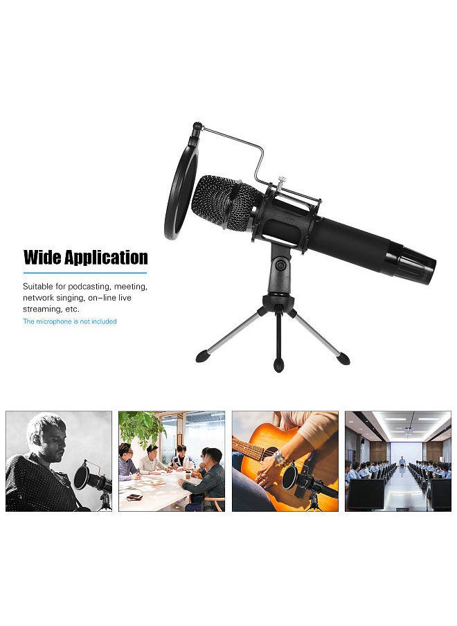Generic - Mini Desktop Microphone Stand + Shock Mount Mic Holder + Pop Filter Kit for Studio Recording Online Broadcasting Chatting Singing Meeting - Image 1