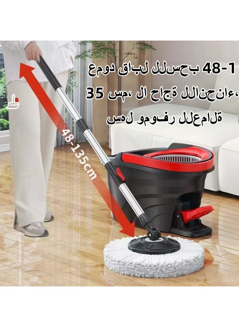 حصريا دلو ممسحة دوار منزلي بدواسة ممسحة تنظيف بممسحة واحدة مجموعة ممسحة تنظيف دوارة بدواسة - Image 2