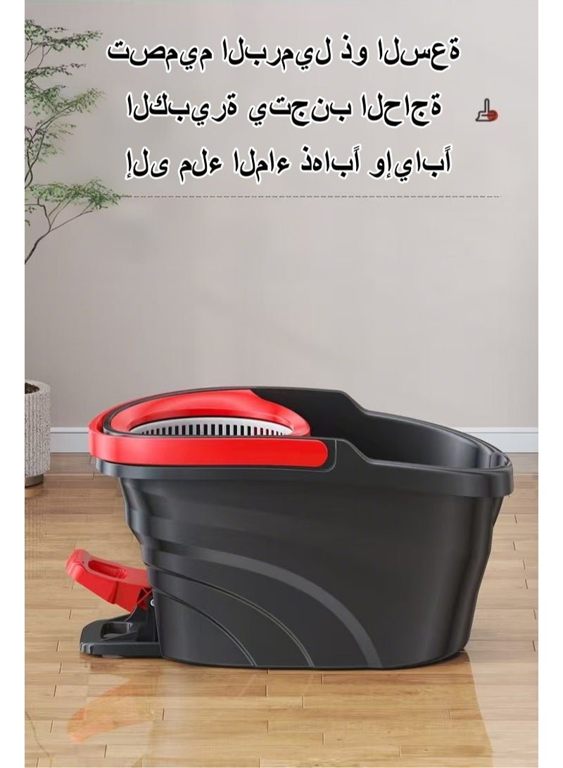 حصريا دلو ممسحة دوار منزلي بدواسة ممسحة تنظيف بممسحة واحدة مجموعة ممسحة تنظيف دوارة بدواسة - Image 5