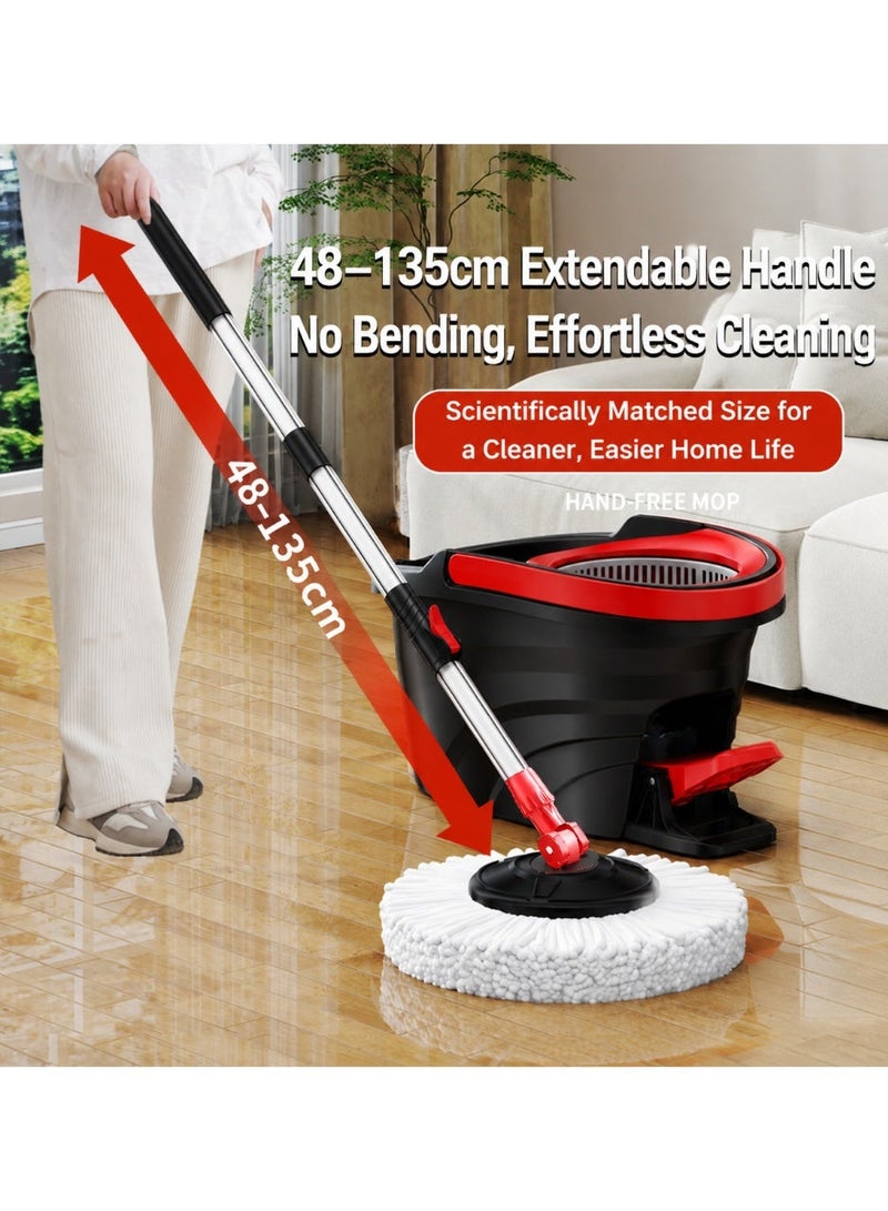 EXCLIFE Portable foot-operated mop bucket set for home use; hands-free cleaning and rotating mop cloth. - Image 2