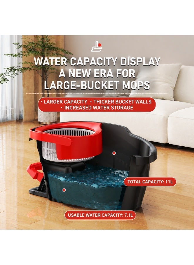 EXCLIFE Portable foot-operated mop bucket set for home use; hands-free cleaning and rotating mop cloth. - Image 3