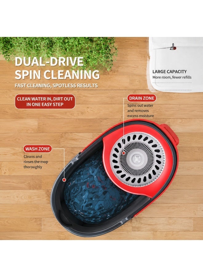 EXCLIFE Portable foot-operated mop bucket set for home use; hands-free cleaning and rotating mop cloth. - Image 4