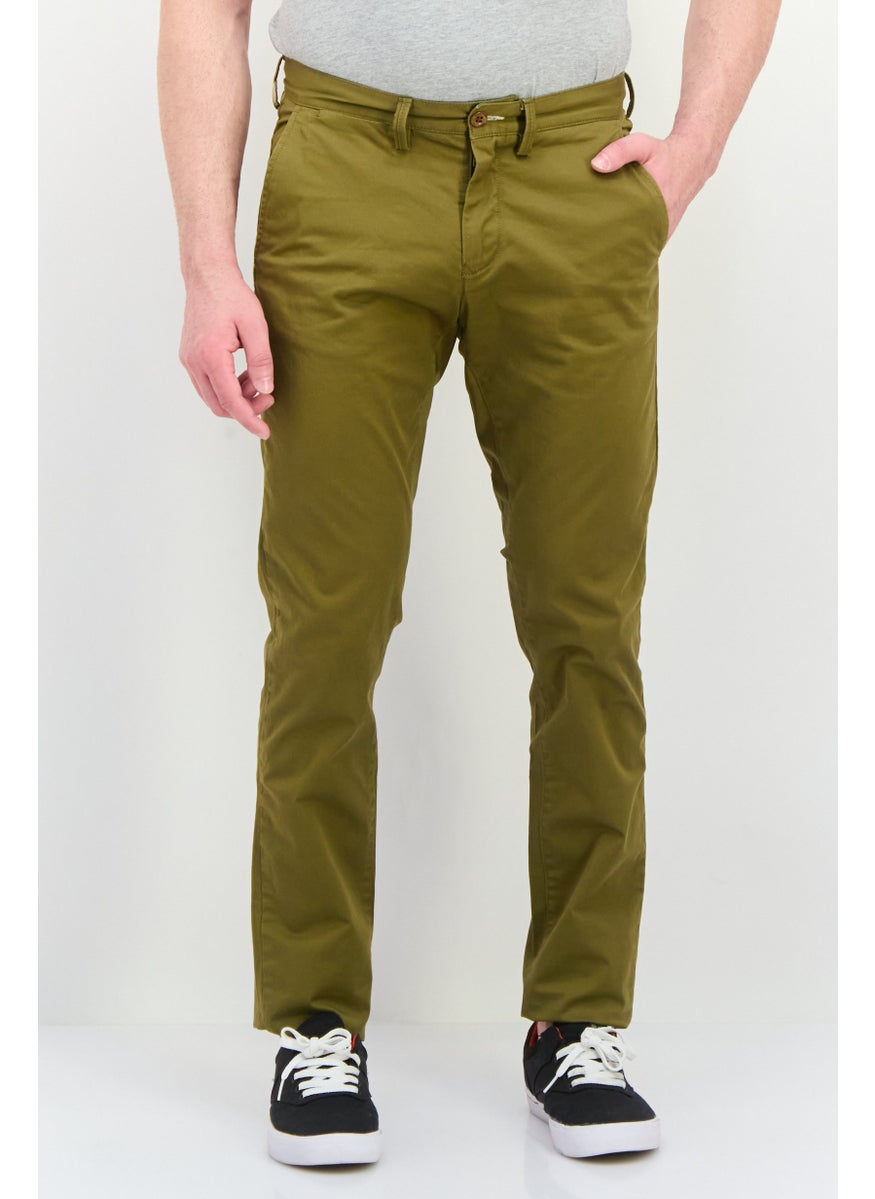 GANT Men Slim Fit Solid Chino Pants, Olive  - Image 1