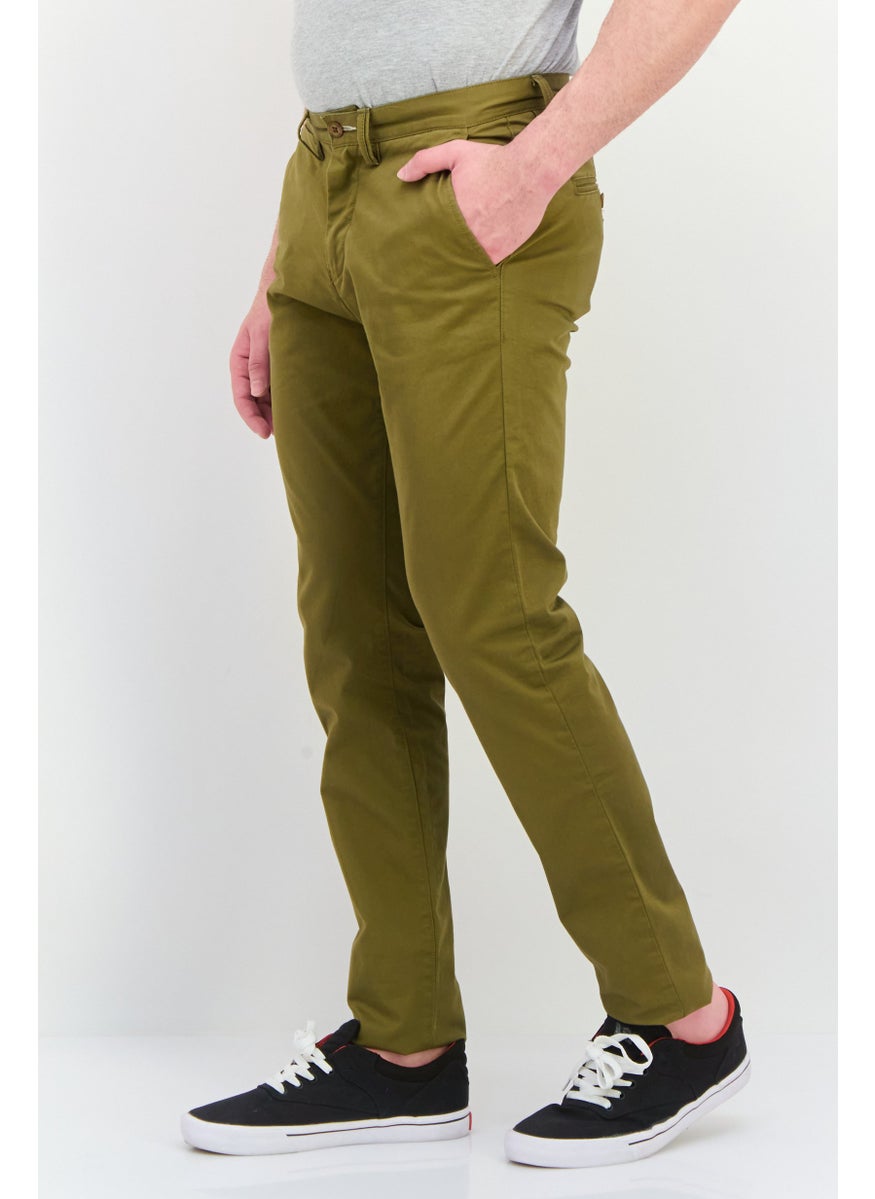 GANT Men Slim Fit Solid Chino Pants, Olive  - Image 2
