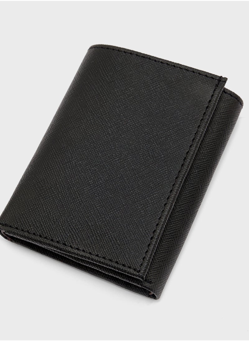 Robert Wood - Safiano Texture Two Tone Tri-Fold Wallet - Image 1