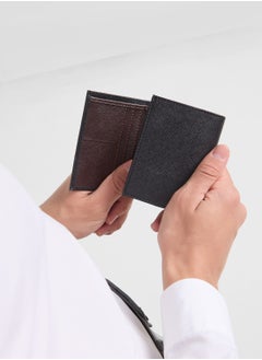 Robert Wood Safiano Texture Two Tone Tri-Fold Wallet  - Image 5