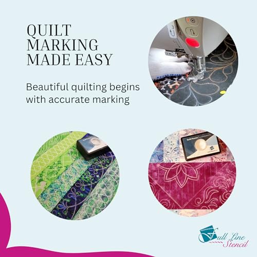 Full Line Stencil - Quilt Pounce Pad with Chalk Powder, Refillable, for Quilt Stencil Design Transfer and Fabric Marking - 2 oz Barley Blue Chalk (QPBB) - Image 2