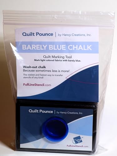 Full Line Stencil - Quilt Pounce Pad with Chalk Powder, Refillable, for Quilt Stencil Design Transfer and Fabric Marking - 2 oz Barley Blue Chalk (QPBB) - Image 1