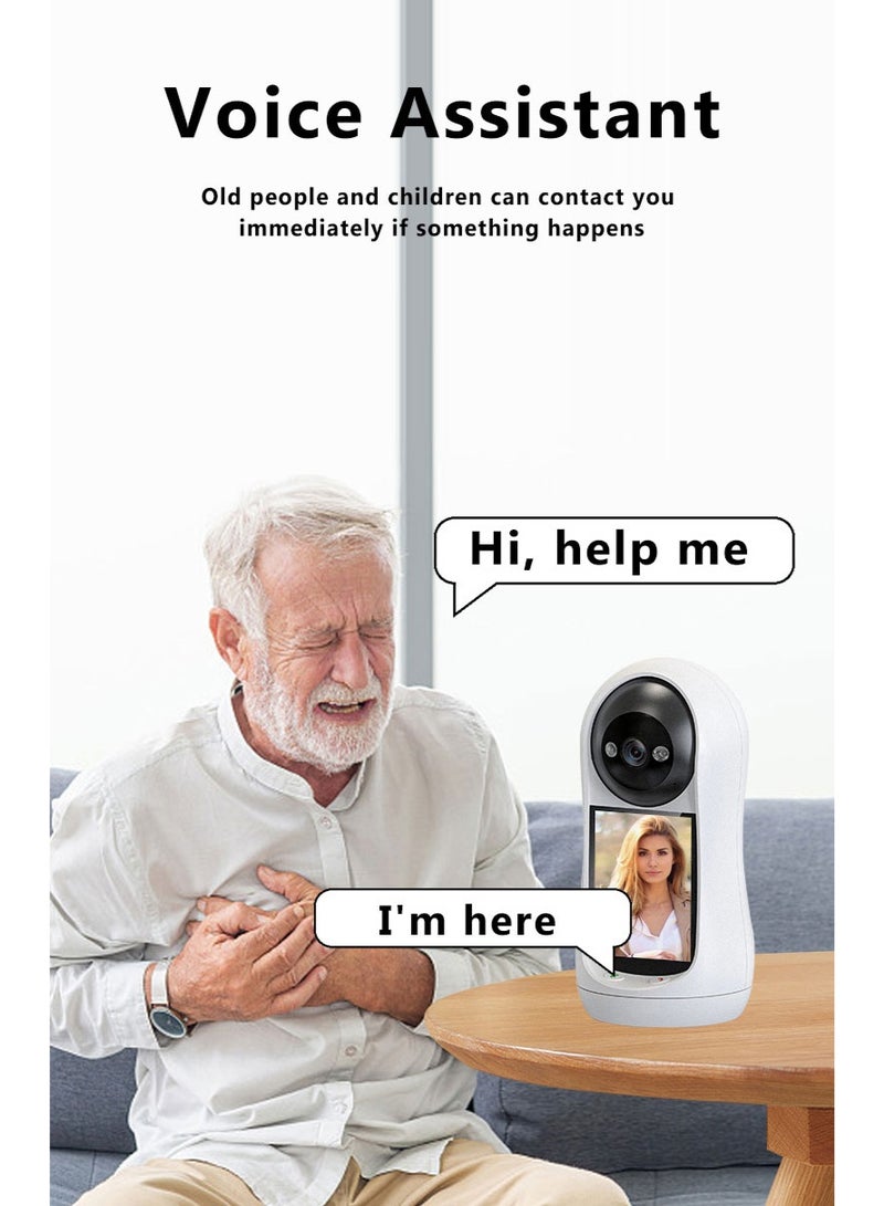 WALALLA Voice Call Cameras Baby Monitor WiFi Home Monitor for with 355° Panoramic View, 2.8” Screen,Dual Storage, Bidirectional Voice, Intelligent Full Color Night Vision, Indoor Use - Image 3