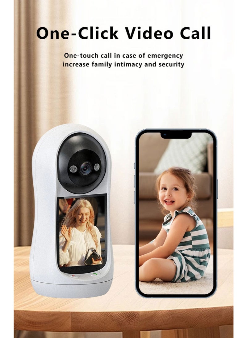 WALALLA Voice Call Cameras Baby Monitor WiFi Home Monitor for with 355° Panoramic View, 2.8” Screen,Dual Storage, Bidirectional Voice, Intelligent Full Color Night Vision, Indoor Use - Image 1