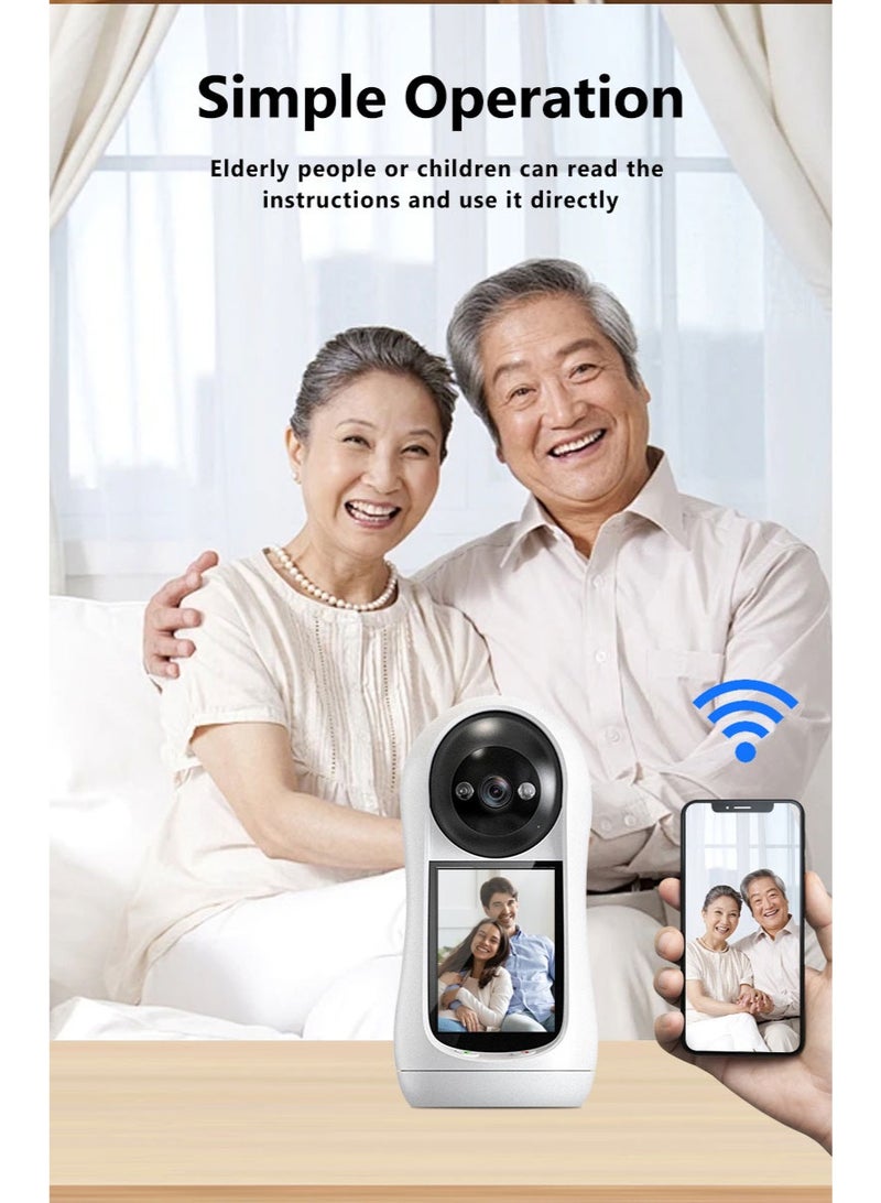 WALALLA Voice Call Cameras Baby Monitor WiFi Home Monitor for with 355° Panoramic View, 2.8” Screen,Dual Storage, Bidirectional Voice, Intelligent Full Color Night Vision, Indoor Use - Image 5