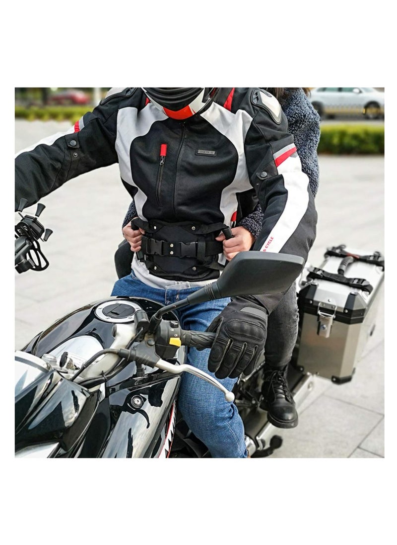 SYOSI Motorcycle Backseat Handle, Adjustable Reinforce Buckle Bandage, Waist Belt Black Backseat Handle, Passenger Seat Grip Strap Motorcycle Accessory, for Children Motorcycle Passenger  - Image 4