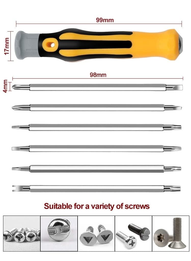 Rhymestore RYM Multi Torx Hex Bit Purpose Professional 6 in 1 Screwdriver Toolkit with S2 Steel Bits 2 sides Total 12 types Repair Tool Kit for LaptopSmartphonePhoneCamera and Other Etc  - Image 2