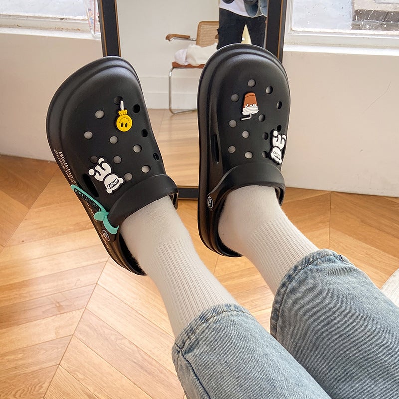 Eva Hole Shoes Women'S Milk Tea Bear Sandals Men'S Fashionable All-Match Lightweight Comfortable Waterproof Non-Slip Deodorant Lovers - Image 4