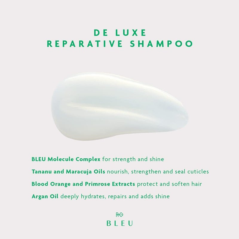 R+Co BLEU De Luxe Reparative Shampoo â€“ Hydrates, Strengthens, Adds Shine, Repairs Coarse, Fragile, or Damaged Hair, Seals Cuticles, Improves Texture and Elasticity, Vegan, 8.5 oz - Image 3