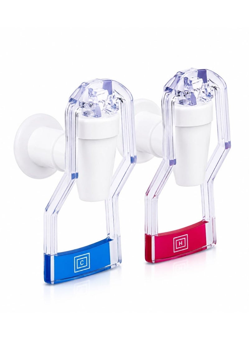 Water Dispenser Replacement Faucet Tap Set Female Thread Water Cooler Spout Hot and Cold Lever Durable Plastic Screw On Pipe Fitting Parts Home Office - Image 1