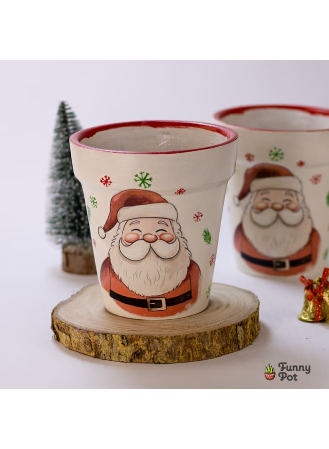 Handmade pottery empty pot - white - 12*12 cm