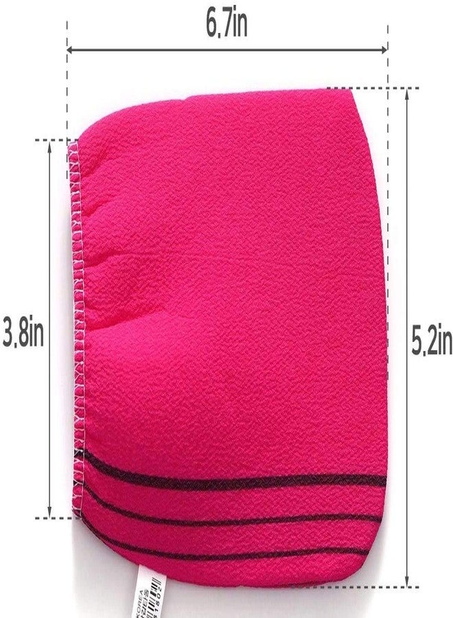 Bastex Exfoliating Bath Washcloth. Genuine Korean Towel Cloth Used for Exfoliating. Exfoliator Scrub Mitten for Bath and Shower Use - 3 Pieces (6.7 inch x 5.2 inch). Comes in Yellow, Pink and Green - Image 3