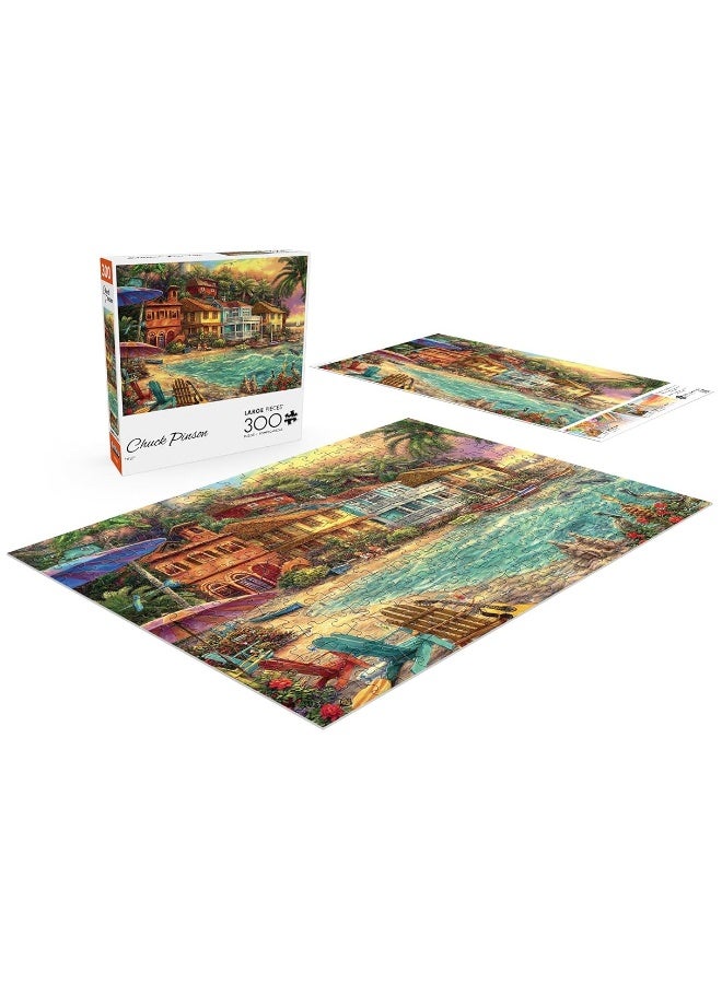 Buffalo Games - Chuck Pinson - Island Time - 300 Large Piece Jigsaw Puzzle for Adults Challenging Puzzle Perfect for Game Nights - 300 Large Piece Finished Puzzle Size is 21.25 x 15.00 - Image 5