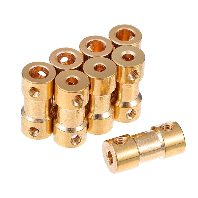 3 Pcs Brass Motor Shaft Coupling Connectors Extension Rigid For Model Car Boat - Image 1