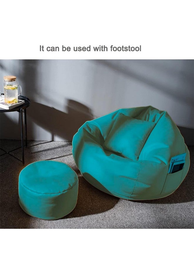 KAM'S LIEU Faux Leather Bean Bag Cover with Relaxing Footrest & Cushion Cover Only Color & Size- (Aqua) - Image 2